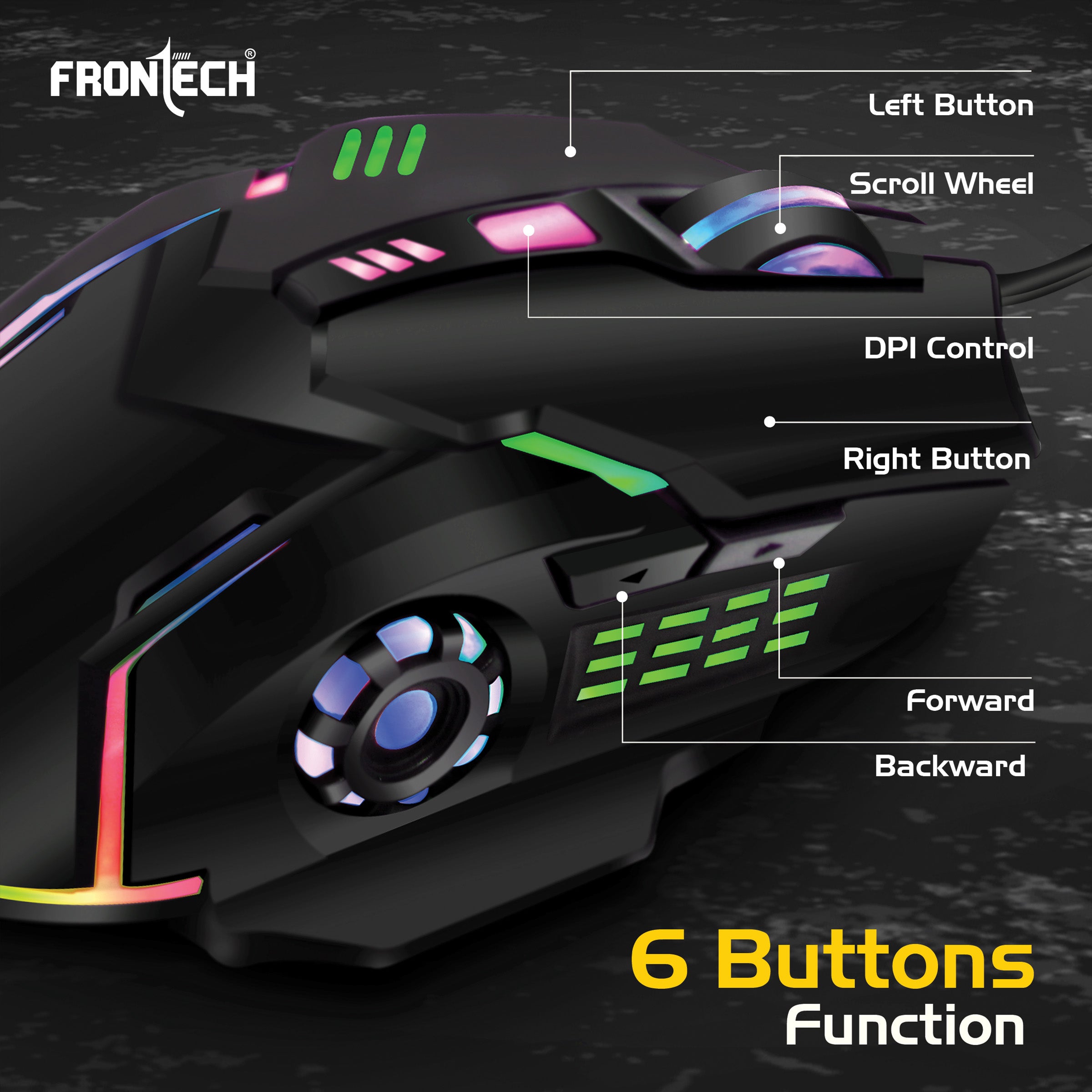 Frontech Wired Gaming Mouse 3600 DPI (MS-0050) Frontech Wired Gaming Mouse 3600 DPI (MS-0050)